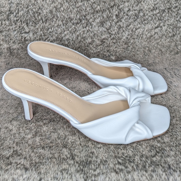 Veronica Beard Melli Twist Leather Sandal White Women's 7.5 - Picture 3 of 13